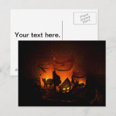 Carte Postale Chat noir d'Halloween (Devant / Derrière)