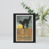 Carte Postale Chat noir d'Halloween et Fullmoon (Debout devant)