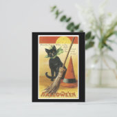 Carte Postale Chat noir d'Halloween et Fullmoon (Debout devant)
