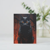 Carte Postale Chat noir effrayant (Debout devant)