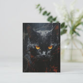 Carte Postale Chat noir éffrayant (Debout devant)