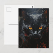 Carte Postale Chat noir éffrayant (Devant / Derrière)