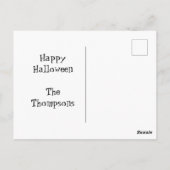 Carte Postale Chat noir éffrayant sur la clôture de poche (Dos)