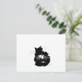 Carte Postale Chat noir énigmatique (Debout devant)