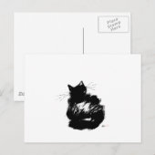 Carte Postale Chat noir énigmatique (Devant / Derrière)
