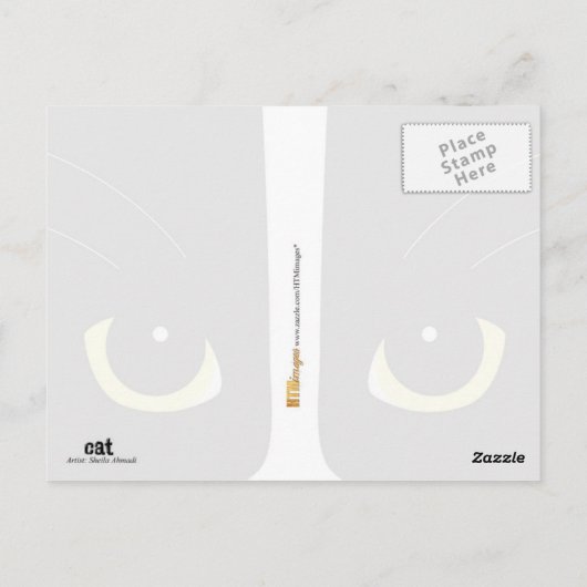 Carte Postale Chat noir et blanc (Dos)