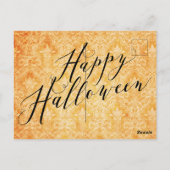 Carte Postale Chat noir et Citrouille d'Halloween doux (Dos)