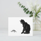 Carte Postale Chat noir et grenouille, Alexandre Steinlen (Debout devant)