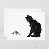 Carte Postale Chat noir et grenouille, Alexandre Steinlen (Devant / Derrière)