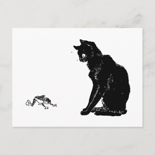 Carte Postale Chat noir et grenouille, Alexandre Steinlen (Devant)