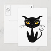 Carte Postale Chat Noir Fantaisiste (Devant / Derrière)