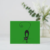 Carte Postale Chat noir Feline (Debout devant)