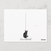 Carte Postale chat noir fond floral (Dos)