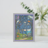 CARTE POSTALE CHAT NOIR, GHOST, BLANCHISSERIE À SKELETON (Debout devant)