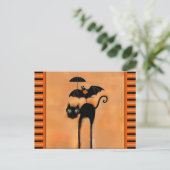Carte Postale Chat noir Halloween (Debout devant)