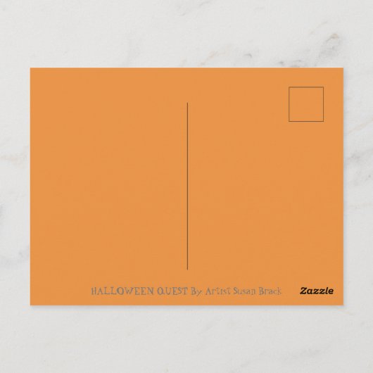 CARTE POSTALE CHAT NOIR HALLOWEEN CHAT BLANC BLANC (Dos)