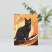 Carte Postale Chat noir Halloween moderne (Debout devant)
