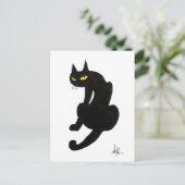 CARTE POSTALE CHAT NOIR HALLOWEEN PARTY (Debout devant)