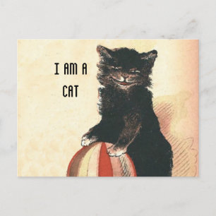 Carte Postale Chat Noir HALLOWEEN Vintage