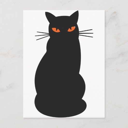 Carte Postale Chat noir Hallowen (Devant)