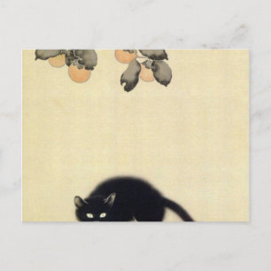 Carte Postale Chat noir Hishida Shunso