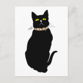 Carte Postale Chat noir, illustration d'animal (Devant)