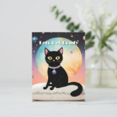 Carte Postale Chat Noir - Installons-Nous Confortablement (Debout devant)
