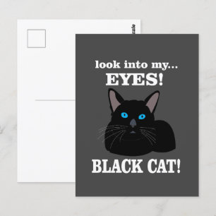 Carte Postale Chat Noir Kitty Amateur d'Animaux Chat Noir