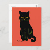 Carte Postale Chat noir, Louis Wain (Devant / Derrière)