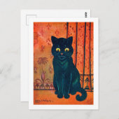 Carte Postale Chat noir, Louis Wain (Devant / Derrière)