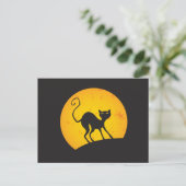 Carte Postale Chat noir - lune jaune (Debout devant)