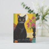 Carte Postale Chat Noir Magnifique (Debout devant)