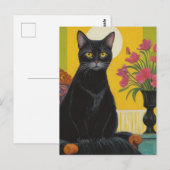 Carte Postale Chat Noir Magnifique (Devant / Derrière)