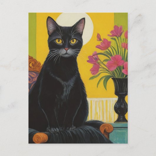 Carte Postale Chat Noir Magnifique (Devant)