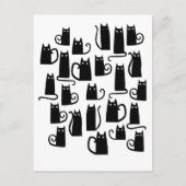 Carte Postale Chat noir mignon (Devant)