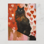 Carte Postale Chat noir mignon (Devant)