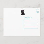 Carte Postale Chat noir mignon Kitty Kitty Merci (Dos)