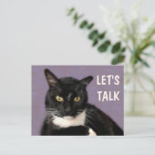 Carte Postale Chat noir Parlons-en (Debout devant)