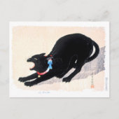 Carte Postale Chat noir qui siffle - Hiroaki Takahashi - Art fél (Devant)
