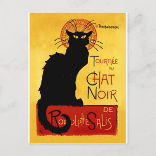 Carte Postale Chat noir Vintage Tournée du Conversation Noir, Th