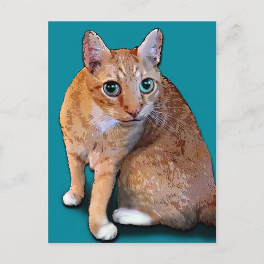 Carte Postale Chat orange (Devant)