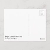 Carte Postale Chat orange avec des pots de fleur (Dos)