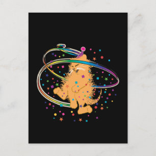 Carte Postale Chat Orange Party Rocking Out