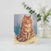 Carte Postale Chat orange vintage (Debout devant)