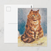 Carte Postale Chat orange vintage (Devant / Derrière)
