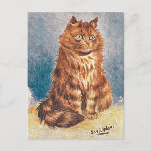 Carte Postale Chat orange vintage (Devant)