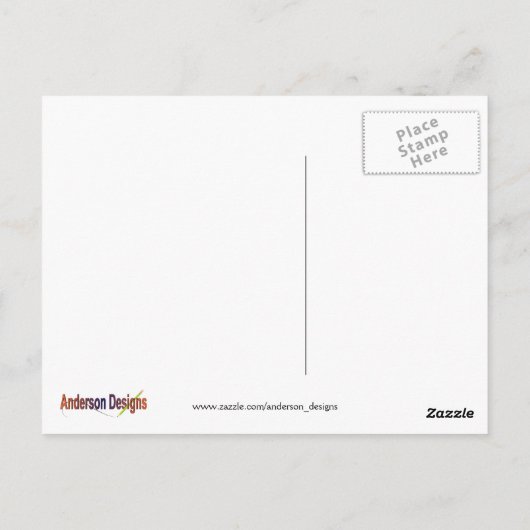 Carte Postale Chat Pastel Orange et Tabby blanc sur Bleu (Dos)