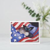 Carte Postale Chat patriotique (Debout devant)