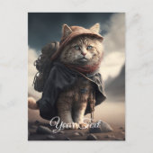 Carte Postale Chat pèlerin. (Devant)