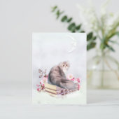 Carte Postale Chat persan et livres (Debout devant)